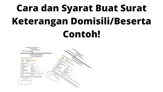 Cara Dan Syarat Buat Surat Keterangan Domisili