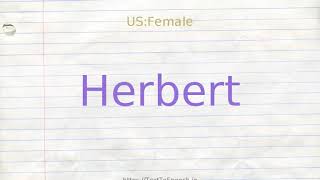 How to pronounce herbert