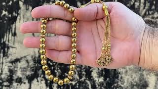 33 Bead Handmade Tasbeeh In Silver, Den & Black Premium Islamic Prayer Beads By Oud Al Fajr