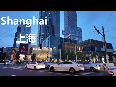 Shanghai, 중국 | Xujiahui Business 지구 | 도보 여행 4K