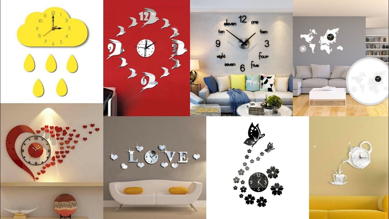 Best clocks ⏲️ stickers wall decorating ideas 💗/trend/different shapes and colors clocks stickers😍❤️