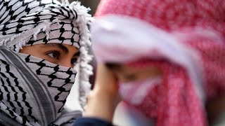 Demonstrators protest failed vote to reverse ban on keffiyeh scarf in Ontario's parliament