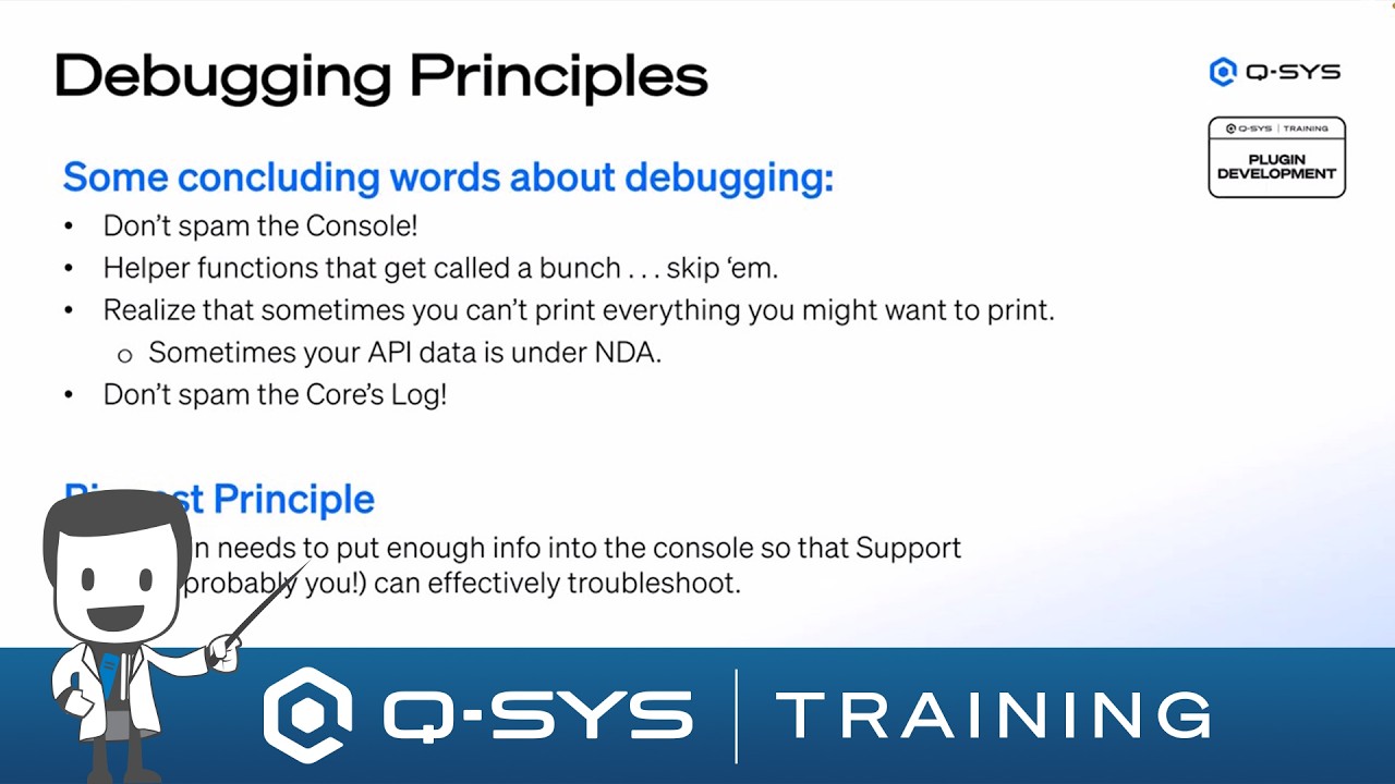 Q-SYS Training | Plugin Development Training – Debugging — Transcript