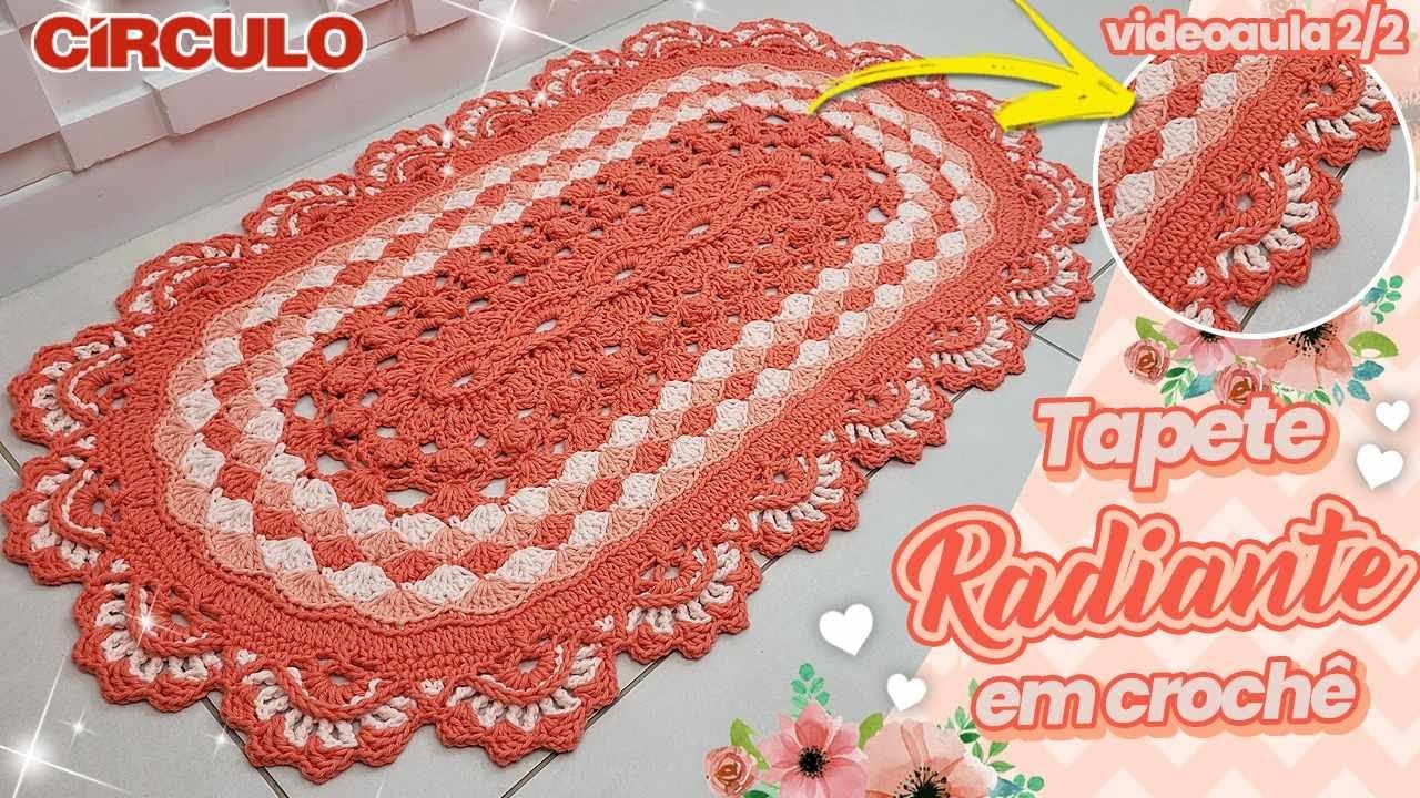 ✨ Tão lindo e DIFERENTE! Tapete Radiante em Crochê 2/2  😍