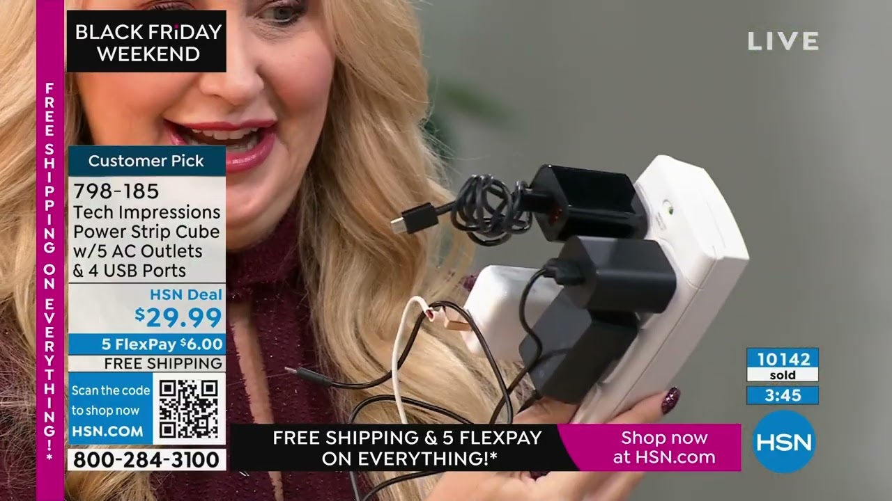 Tech Impressions Power Strip Cube with 5 AC Outlets   4 ...