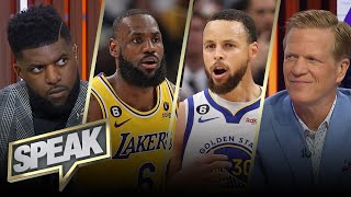 LeBron, Lakers face Steph Curry \& Warriors in Western Conference Semifinals | NBA | SPEAK
