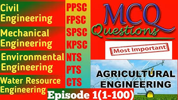 Agricultural Engineering MCQs for PPSC || WMO MCQs || Water Resource Engineering MCQs || EP#1