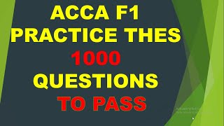 ACCA F1 1000 Questions with answers 2023-2024 fast track