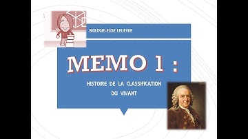 MEMO 1 : Histoire des Classifications