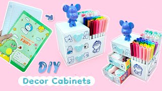 DIY  3compartment desk Decor cabinet from Student Notebooks | Desk Decor cabinet with pen holder