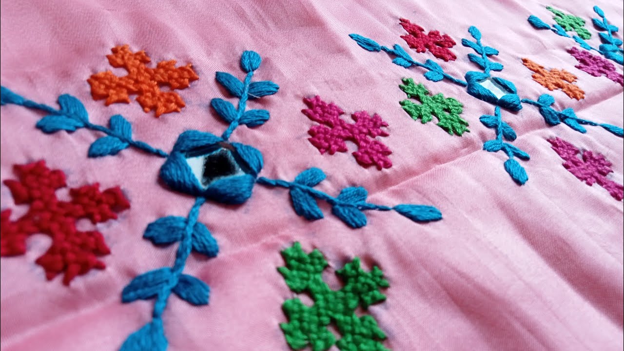 Gujrati kutch work or SiNDHI || new design for suits || Hand embroidery || Indian traditional art