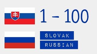 Числа от 1 до 100  - Словацкий язык - Русский язык