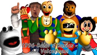 1996 Baldi's Basics ALL VOICELINES and CHARACTER DESIGN REVEALS - [ AUDIO WARNING ]