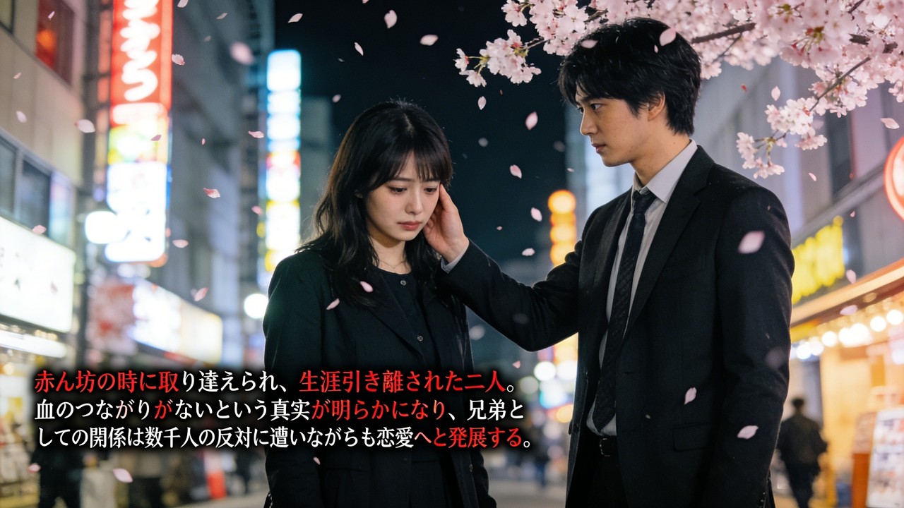 赤ん坊の時に取り違えられ、生涯引き離された二人。血のつながりがないという真実が明らかになり、兄弟としての関係は数千人の反対に遭いながらも恋愛へと発展する。