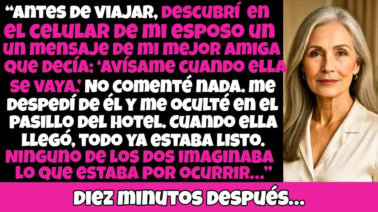 “Avísame cuando ella salga”, escribió mi mejor amiga a mi esposo. Me oculté. Minutos después…