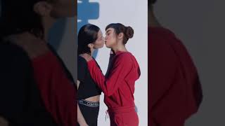 Bella Hadid and Miquela(robot) kiss 💋 #shorts