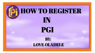 How to register and activate your account in PGI