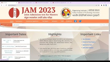 IIT JAM 2023 Official Announcement |Online Application Date | Exam Date |Exam Pattern English|Tamil
