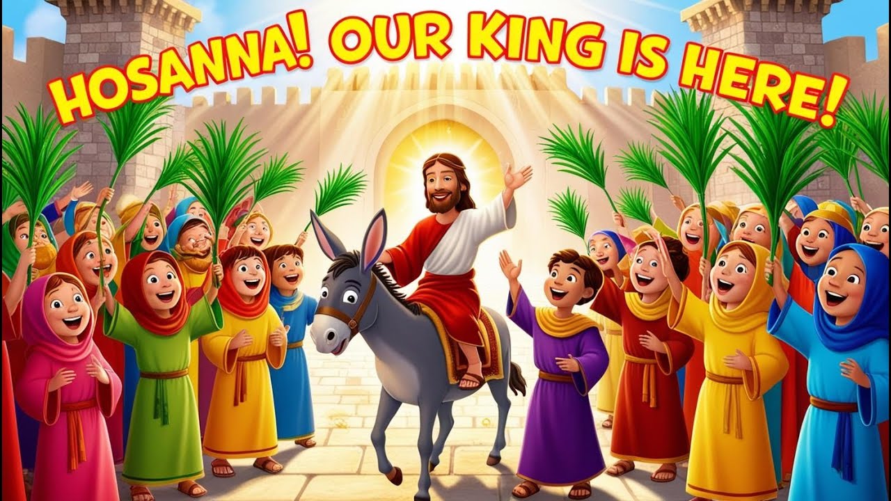 Kids Animated Bible Song with Lyrics/Hosanna Our King Is Here - YouTube