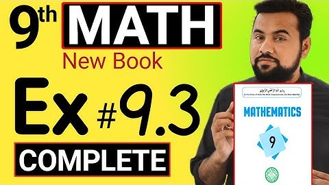 Class 9 Math chapter 9 - Exercise 9.3 - 9th class maths Exercise 9.3 - mathematics new book