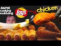 LAYS CHICKEN, SAUSAGE ROLLS, BAKED CHEESE, ASMR MUKBANG, АСМР, МУКБАНГ, 먹방, 大食い, たべる(No Talking)