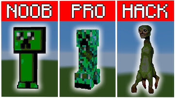 Pixel Art NOOB vs PRO vs HACKER Creeper in Minecraft