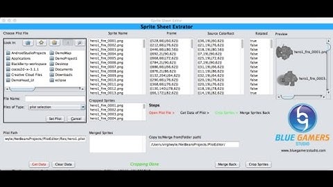 Sprite Sheet Editor for Texture Packer plist files