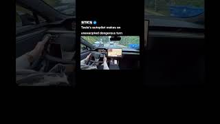 Tesla Autopilot Makes a Dangerous Unexpected Turn #stics #shorts #artificialintelligence