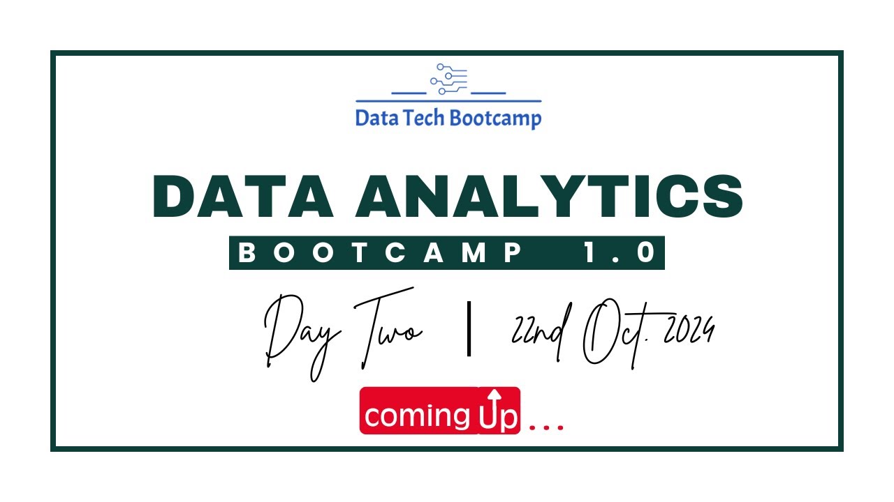 Data Analytics Bootcamp 1.0 Day Two | Excel for Data Analysis - YouTube