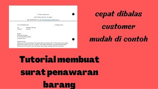 Tutorial membuat surat penawaran barang II contoh surat penawaran