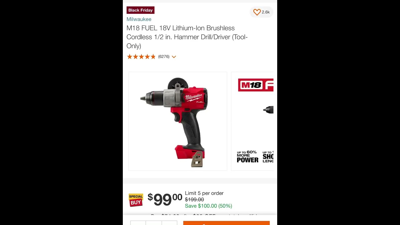 50 Off M18 FUEL 18V Lithium Ion Brushless Cordless 1 2 In Hammer Drill Driver Tool Only 