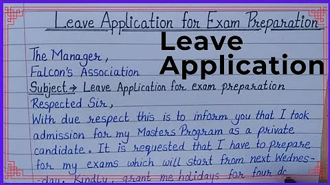 Leave Application to office for Exam Preparation|Application for leave||leave application to office