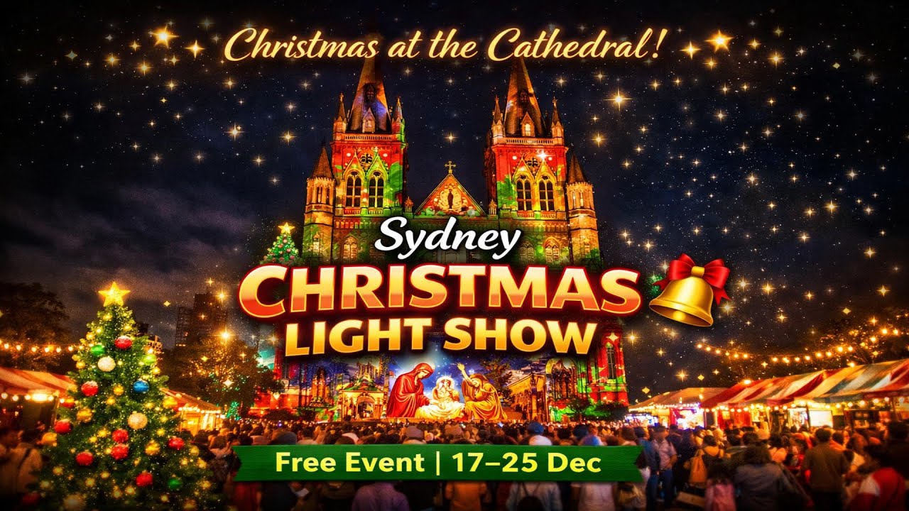 Sydney Christmas Nights 🎄 | Cathedral Light Show