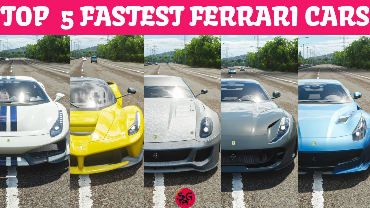 Forza Horizon 4 Top 5 Fastest Ferrari  Cars | Top Speed Battle