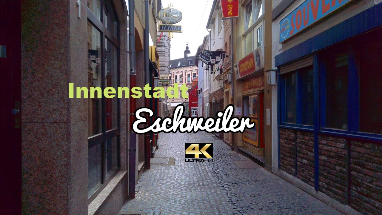 4K - Innenstadt Eschweiler Mitte Inde Park Markt Peter & Paul Moltkestr Skatepark Inde