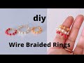 Wire Braided Rings/Wire wrapped pearl ring/How to make braided wire rings /Rings for beginners