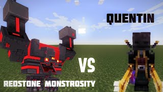 Redstone monstrosity vs Quentin mob battle:mcpe