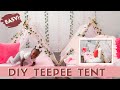 DIY WITH ME | easy teepee tent; sleepover, glamping, slumber party decoration ideas!!!