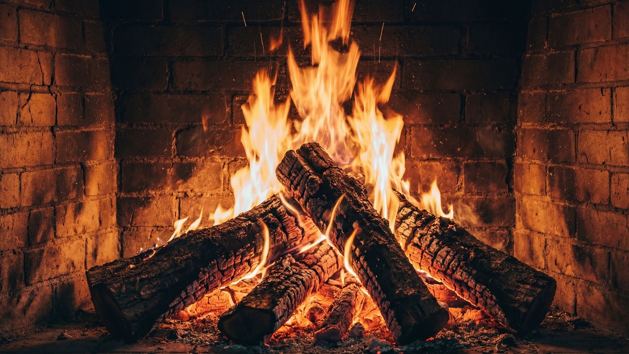 🔥 Fireplace Classic 4K. Cozy Fire with Crackling Fireplace Sounds. Fireplace 4K UHD