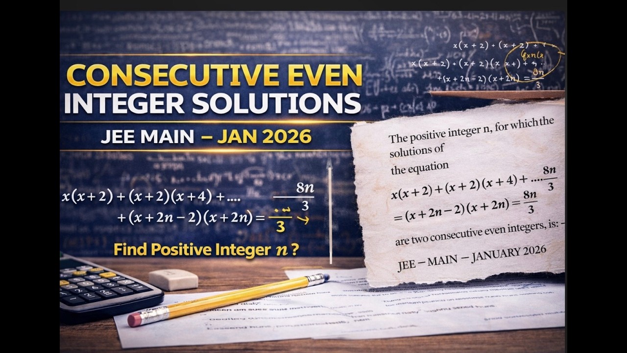 Consecutive Even Integer Solutions || Algebra Series Problem || JEE ...