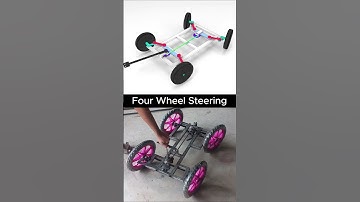 Four Wheel Steering mechanism using gears #design #mechanical #engineering