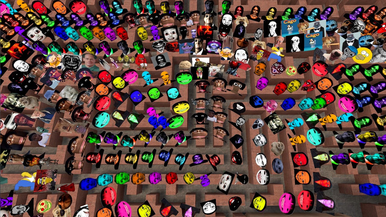 Too Much Obunga, Kuchisake , Juandale and Nico Nextbots in the Maze | Garry's Mod