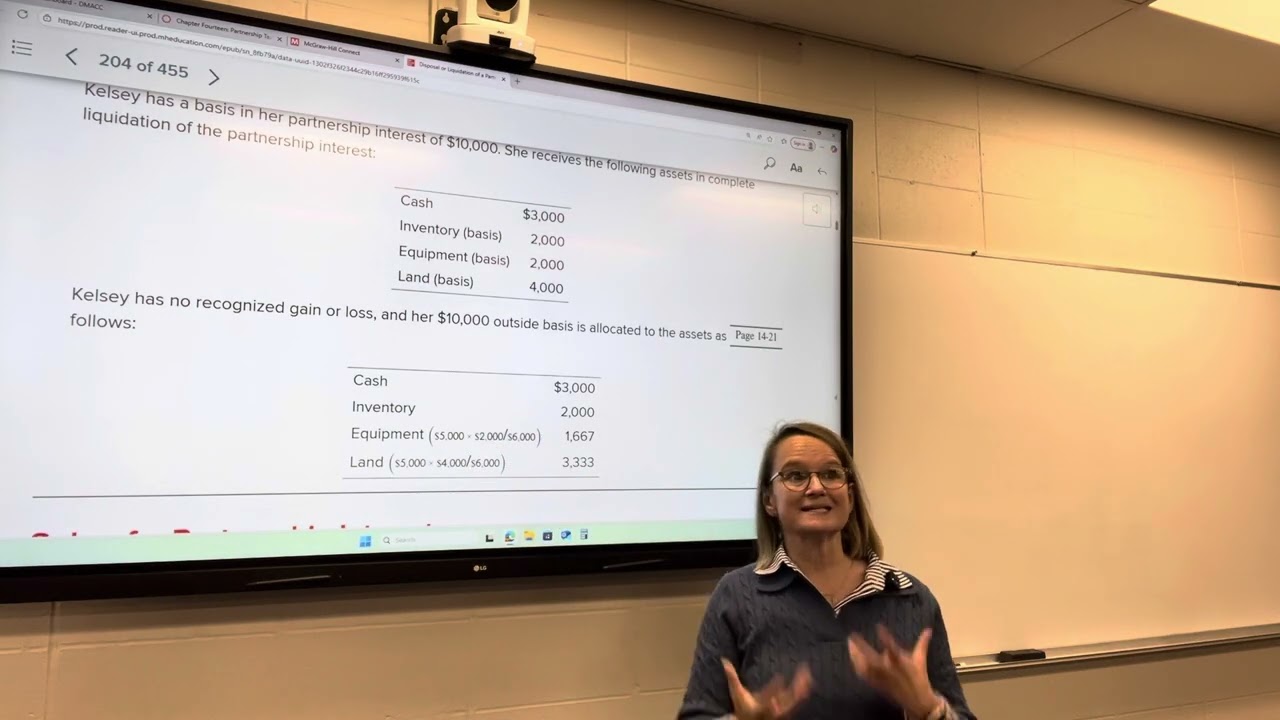 Income Tax Accounting, Fall 2025, chapter 14, LO 14-6, disposal or liquidation of a Pship interest