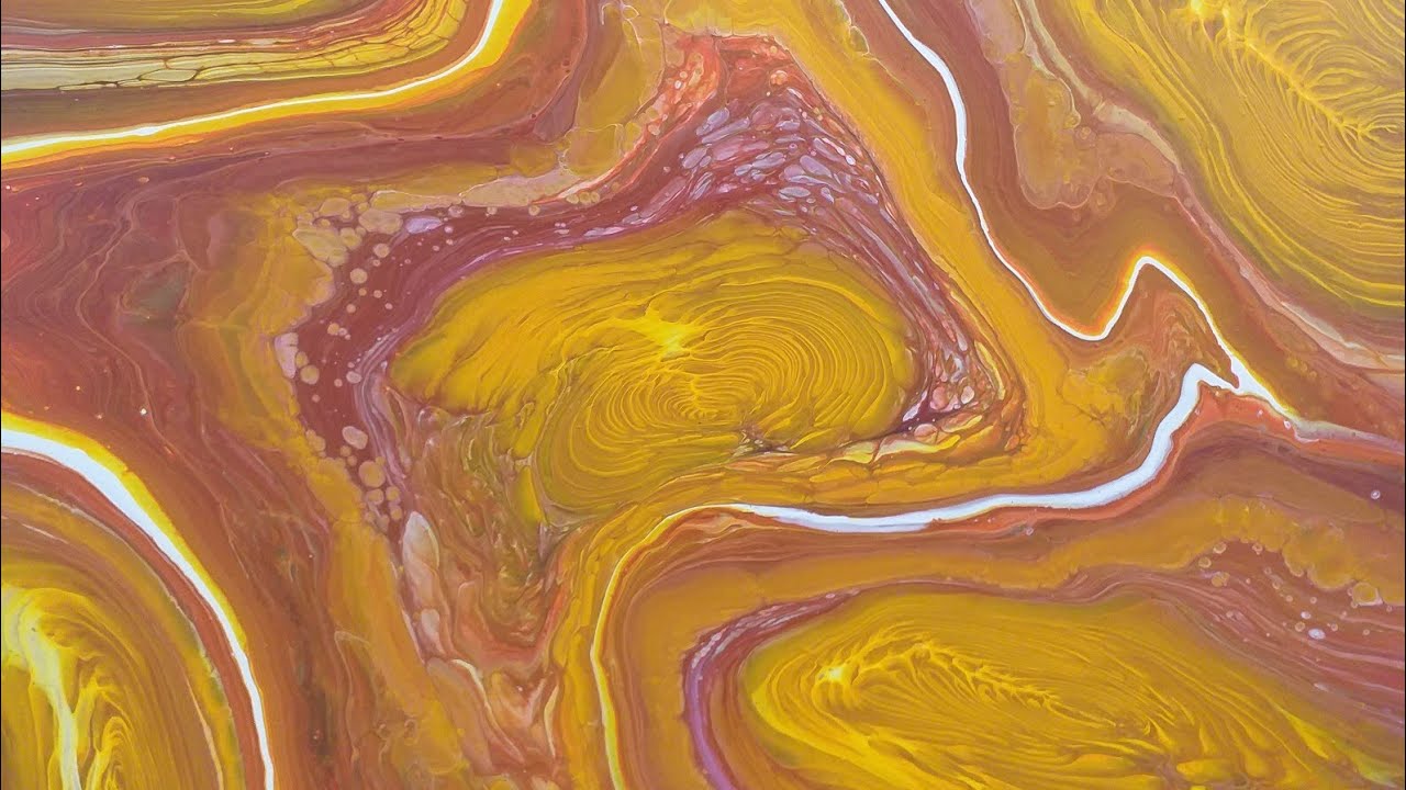 'Liquid Gold' 5 cup straight pour, amazing results, acrylic paint pouring, abstract fluid art