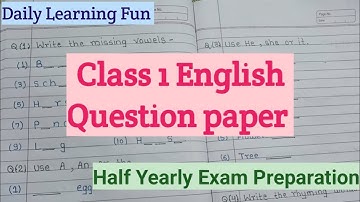 Class 1 English Worksheet | Class 1 English half yearly exam Question paper | #viral #trending