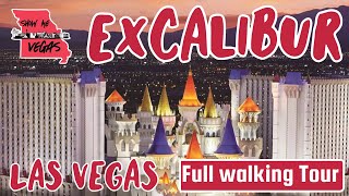 Excalibur Las Vegas  See it ALL in 15 minutes!  Full Walking Tour 2022  Restaurants, Bars, More!