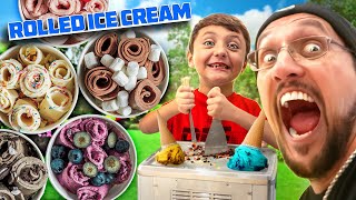 Ice Cream Rolls DIY at Home!  (FV Family Rolled Ice-cream Homemade Dessert) screenshot 4