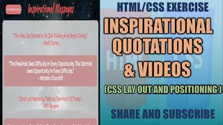 Creating Inspirational Quotations and Videos |  HTML/CSS Exercise | Filipino | Tagalog | Web Design screenshot 1