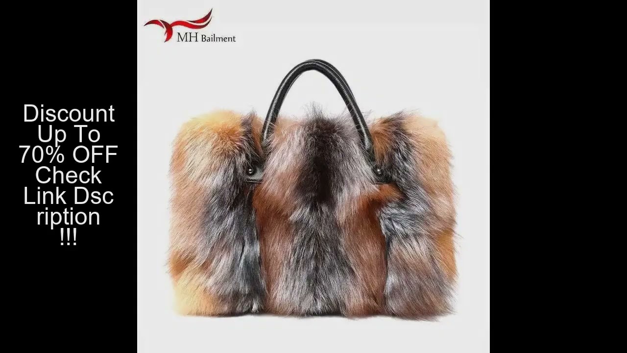 Autumn Winter New 100% Fox Fur Bag Shoulder Diagonal Package Female Fashion Handbag Ladies Luxury Br
