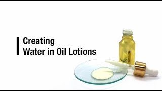 How to make water in oil lotion